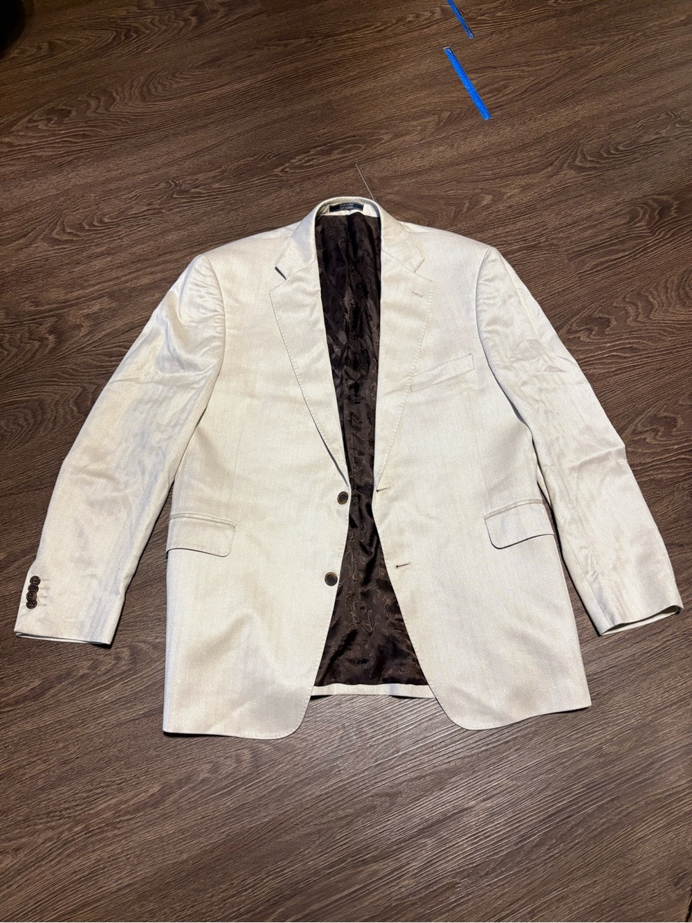 100% Bamboo Double Herringbone Single-Breasted Notch Lapel Blazer